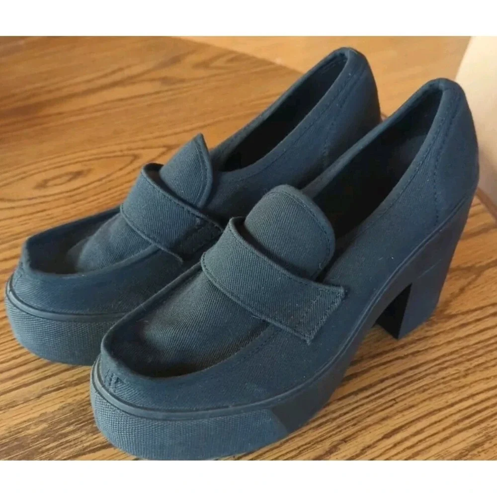 Vintage Topshop Shoes Womens US 8 Black Canvas 4.5